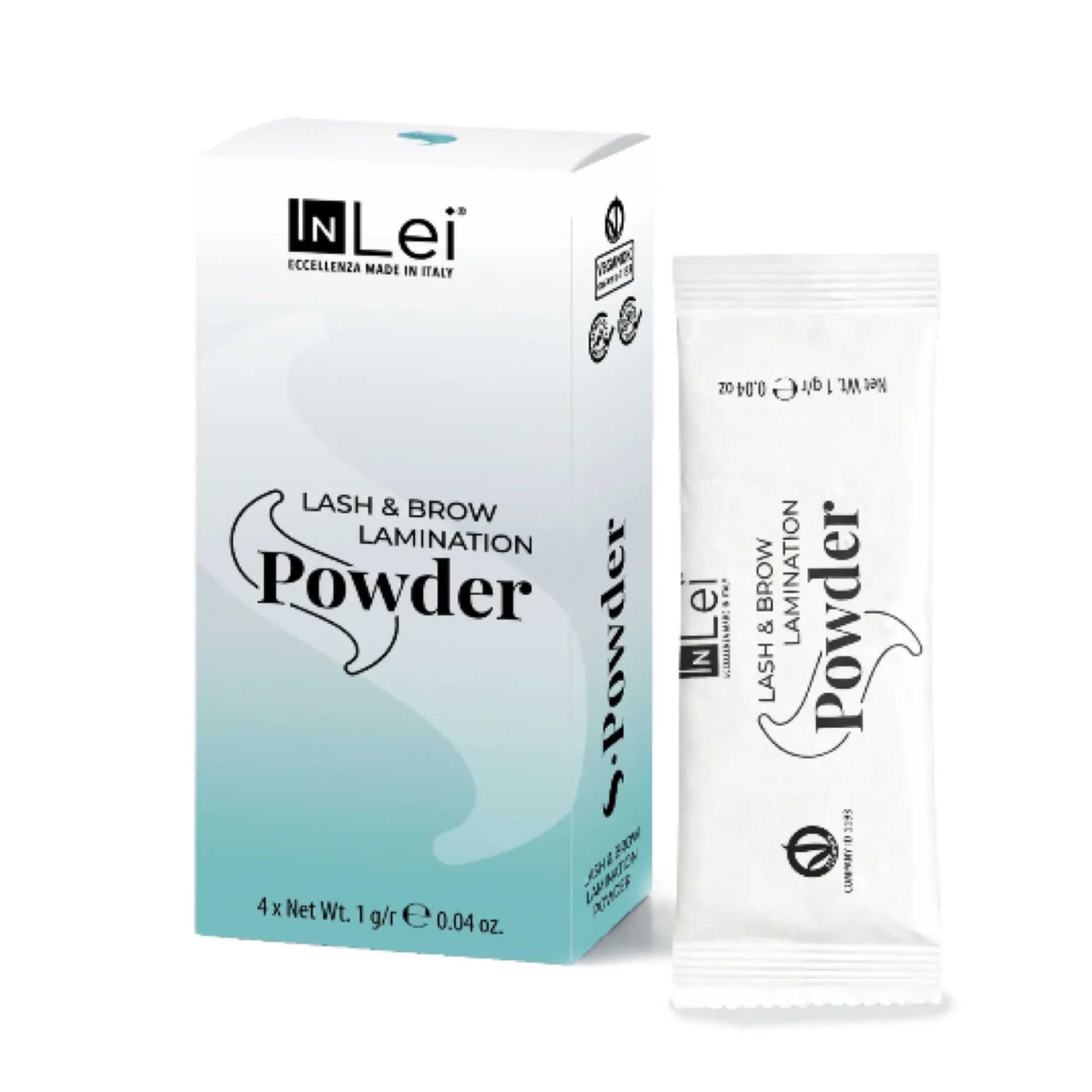 InLei® S-POWDER – Pulver für koreanische Laminierung von Wimpern & Augenbrauen 4x1g.