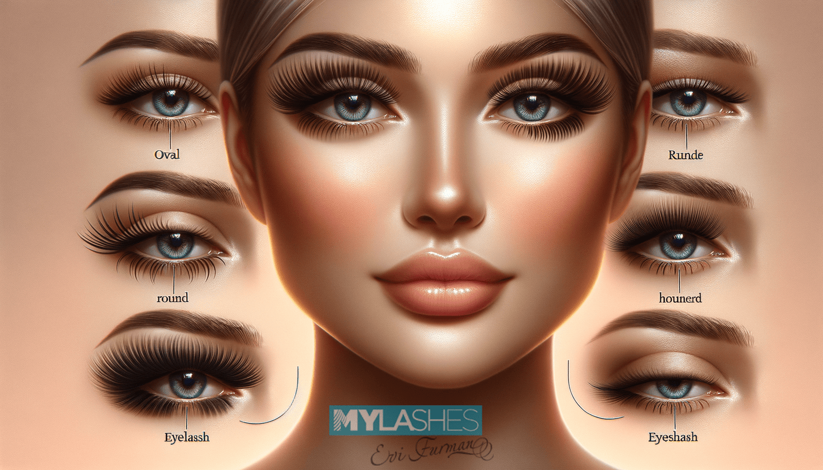 Illustration for section: Merkmale und Proportionen jeder Gesichtsform Die Proportionen der Gesichtsformen variieren stark. Be - wimpernform einfluss